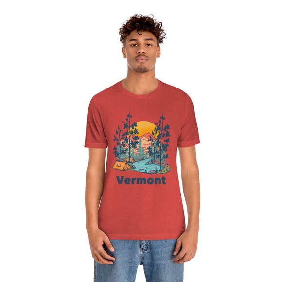 Vermont T-Shirt - Mountain Illustration Unisex Vermont Shirt