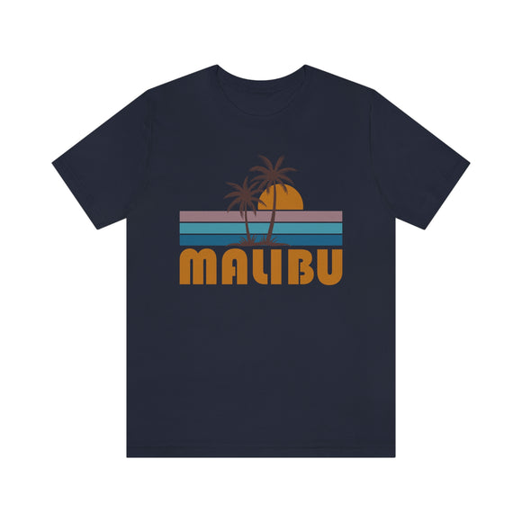 Malibu, California T-Shirt - Retro Palm Tree Unisex Malibu Shirt