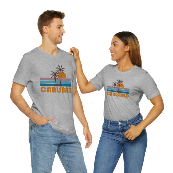 Carlsbad, California T-Shirt - Retro Palm Tree Unisex Carlsbad Shirt