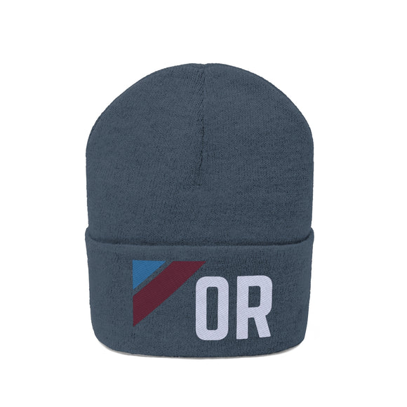 Oregon Beanie - Adult Embroidered Retro Oregon Knit Hat