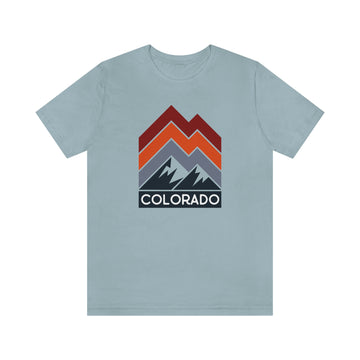 Buy light-blue Colorado T-Shirt - Retro Mountain Line Unisex Colorado Shirt