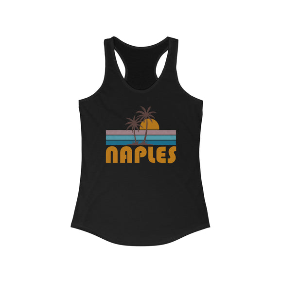Naples, Florida Women's Tank - Retro Palm Tree Women's Racerback Naples Tank Top