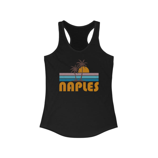 Naples, Florida Women's Tank - Retro Palm Tree Women's Racerback Naples Tank Top