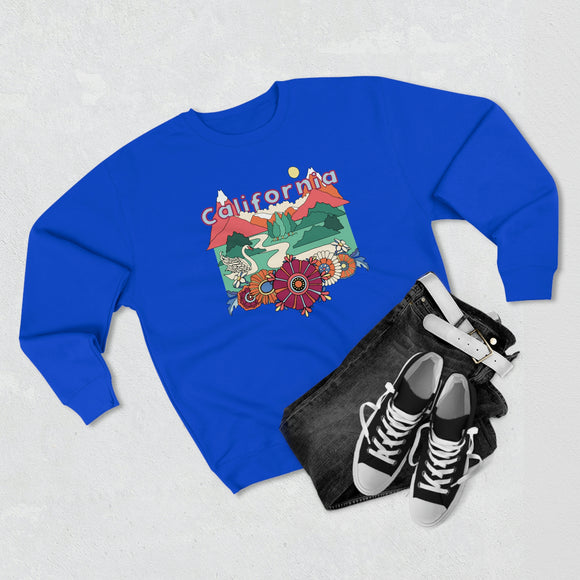 Premium California Crewneck Sweatshirt - Retro Unisex Sweatshirt