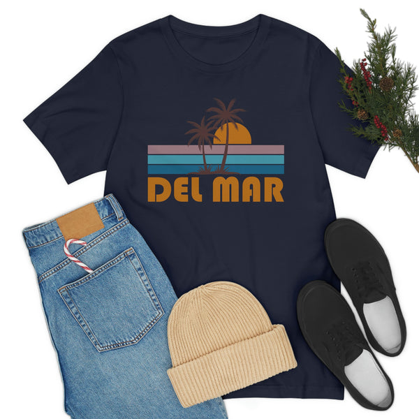 Del Mar, California T-Shirt - Retro Palm Tree Unisex Del Mar Shirt