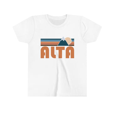 Alta Youth T-Shirt - Retro Mountain Utah Kid's TShirt - 0