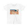 Alta Youth T-Shirt - Retro Mountain Utah Kid's TShirt