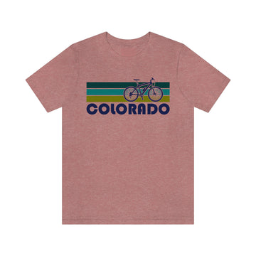 Buy heather-mauve Colorado T-Shirt - Retro Mountain Bike Adult Unisex Colorado T Shirt