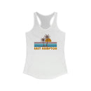 East Hampton, New York Women's Tank - Retro Palm Tree Women's Racerback East Hampton Tank Top-1