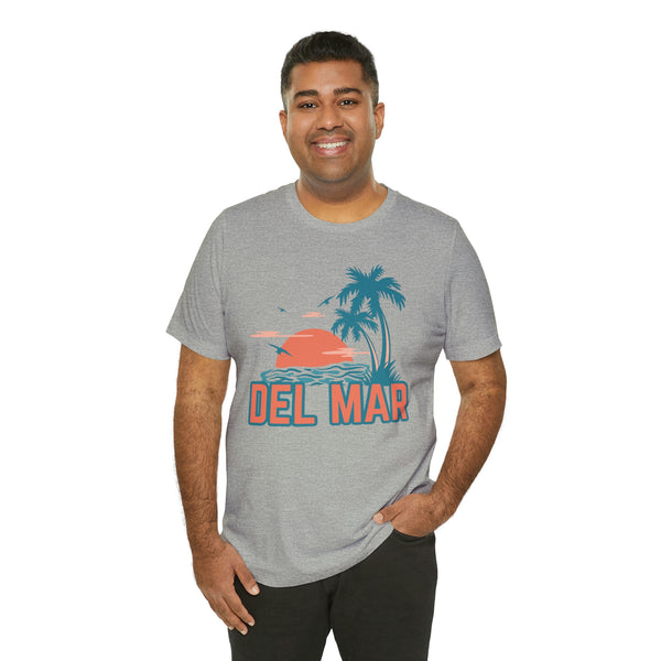 Del Mar, California T-Shirt - Retro Palm Tree & Beach Unisex Del Mar Shirt
