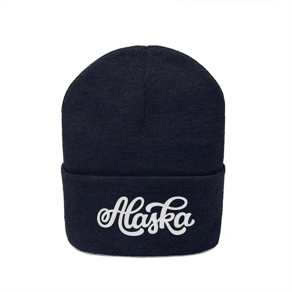 Alaska Beanie - Adult Hand Lettered Embroidered Alaska Knit Hat