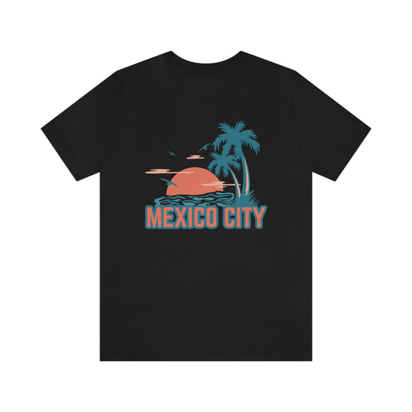 Mexico City, Mexico T-Shirt - Retro Palm Tree & Beach Unisex Mexico City Shirt