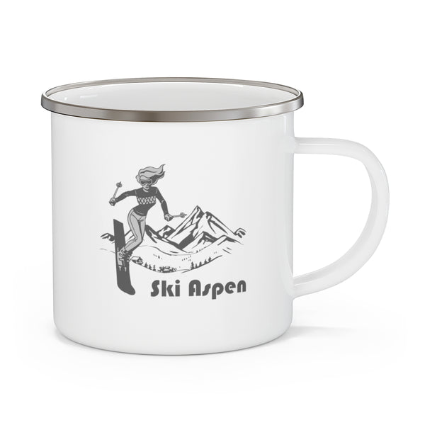 Aspen, Colorado Camp Mug - Retro Enamel Camping Aspen Mug