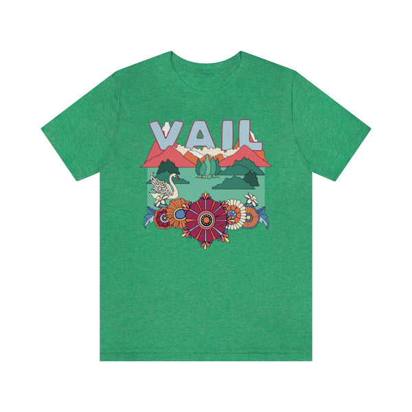 Vail T-Shirt - Retro Mountain / Hippie Style Vail, Colorado Shirt