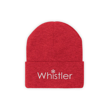 Buy true-red Whistler BC, Canada Beanie Snowflake - Embroidered Whistler Knit Hat
