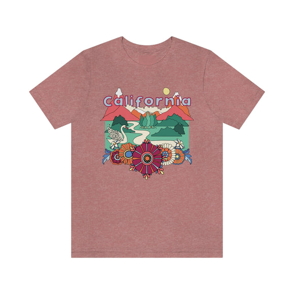 California Shirt, California Retro T-Shirt, Hippie Style California tee, California Mountain Shirt