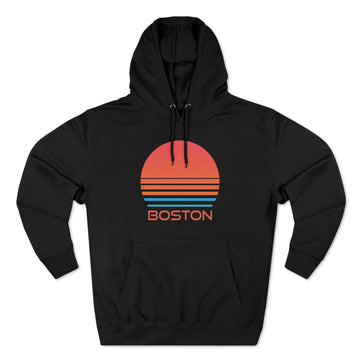 Buy black Premium Boston, Massachusetts Hoodie - Retro 80s Unisex Sweatshirt