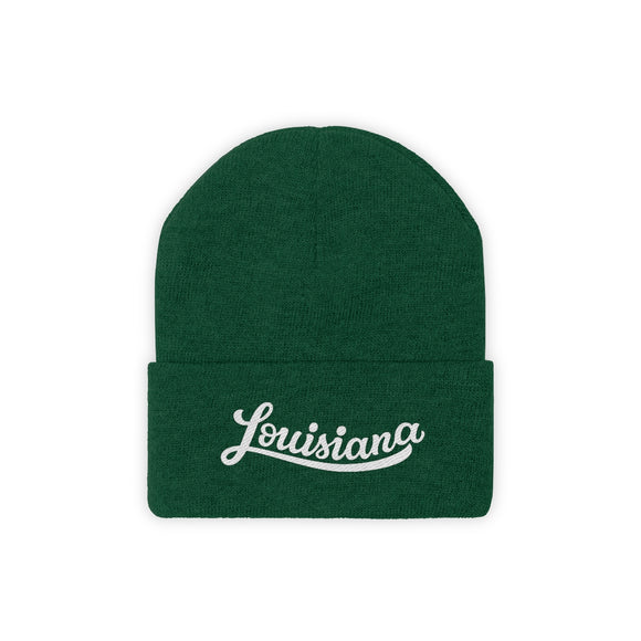 Louisiana Beanie - Adult Hand Lettered Embroidered Louisiana Knit Hat