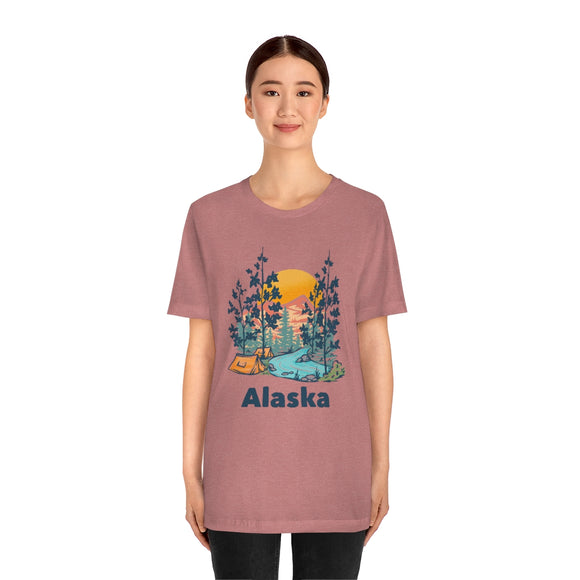 Alaska T-Shirt - Mountain Illustration Unisex Alaska Shirt