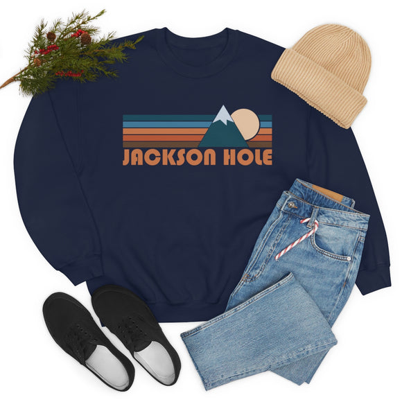 Jackson Hole, Wyoming Sweatshirt - Retro Mountain Unisex