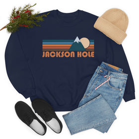Jackson Hole, Wyoming Sweatshirt - Retro Mountain Unisex
