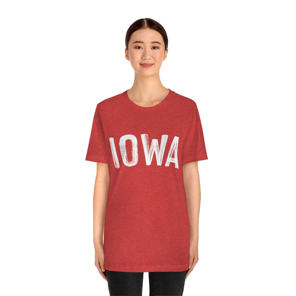 Iowa T-Shirt - Paint Text Unisex Iowa Shirt