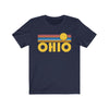 Ohio T-Shirt - Retro Sunrise Adult Unisex Ohio T Shirt