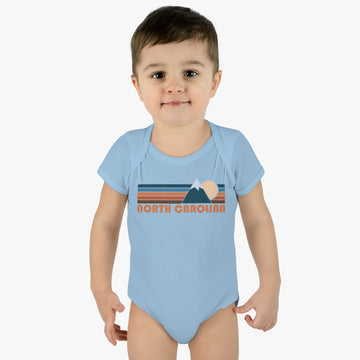 North Carolina Baby Bodysuit - Retro Mountain North Carolina Baby Bodysuit - 0
