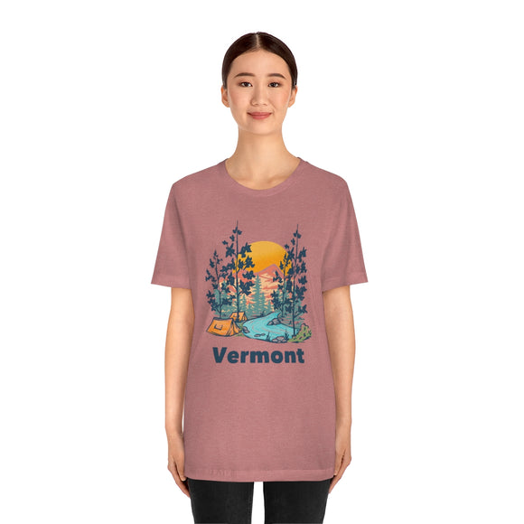Vermont T-Shirt - Mountain Illustration Unisex Vermont Shirt