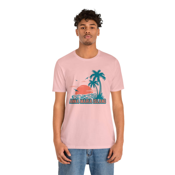 Anna Maria Island, Florida T-Shirt - Retro Palm Tree & Beach Unisex Anna Maria Island Shirt
