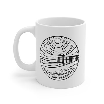 New Jersey Mug - State Design White Ceramic New Jersey Mug (11oz & 15oz) - 0