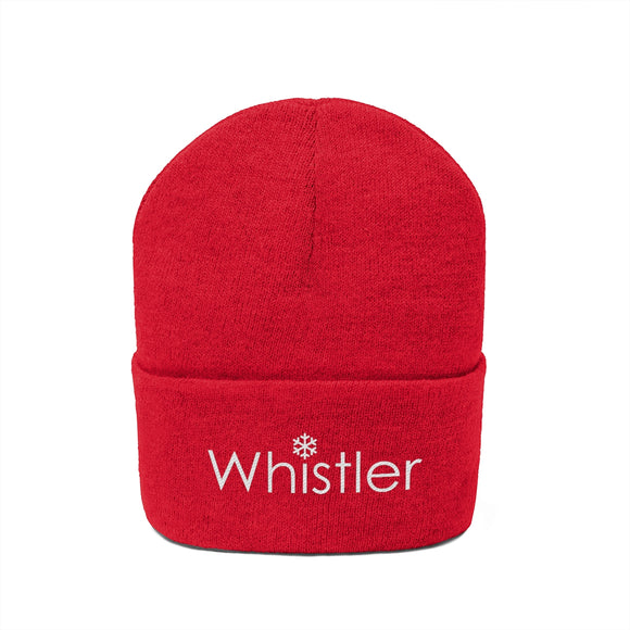 Whistler BC, Canada Beanie Snowflake - Embroidered Whistler Knit Hat