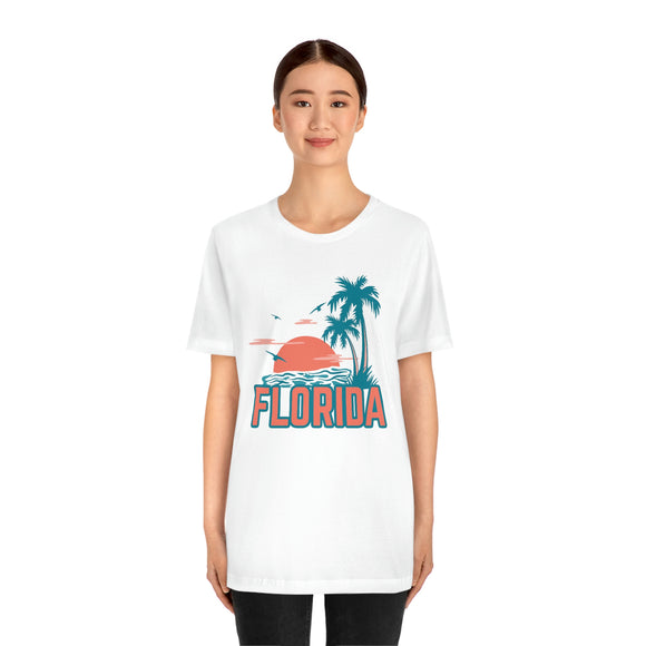 Florida T-Shirt - Retro Palm Tree & Beach Unisex Florida Shirt