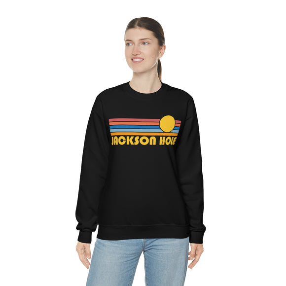 Jackson Hole, Wyoming Sweatshirt - Retro Sunrise Unisex