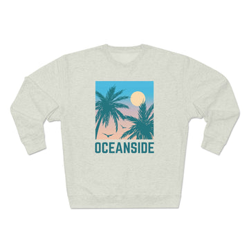 Buy oatmeal-heather Premium Oceanside, California Sweatshirt - Unisex Premium Crewneck Sweatshirt