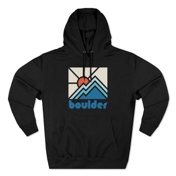 Buy black Premium Boulder, Colorado Hoodie - Min Mountain Unisex Sweatshirt