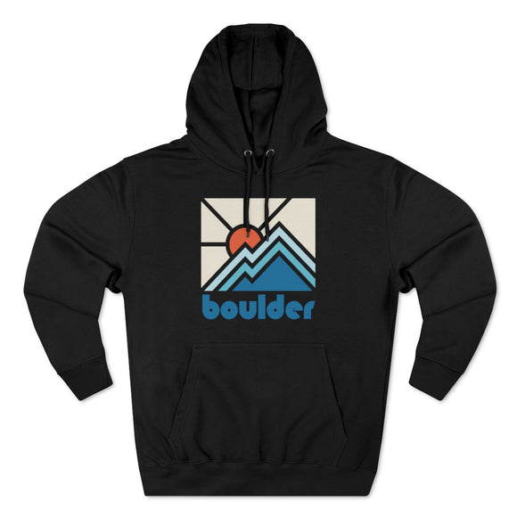 Premium Boulder, Colorado Hoodie - Min Mountain Unisex Sweatshirt