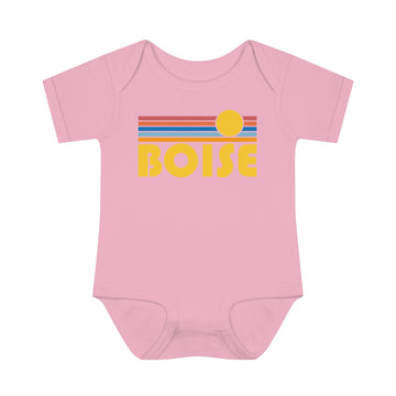 Buy pink Boise Baby Bodysuit - Retro Sun Boise, Idaho Baby Bodysuit