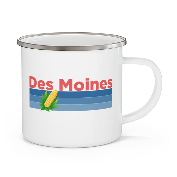 Des Moines, Iowa Camp Mug - Retro Corn Des Moines Mug