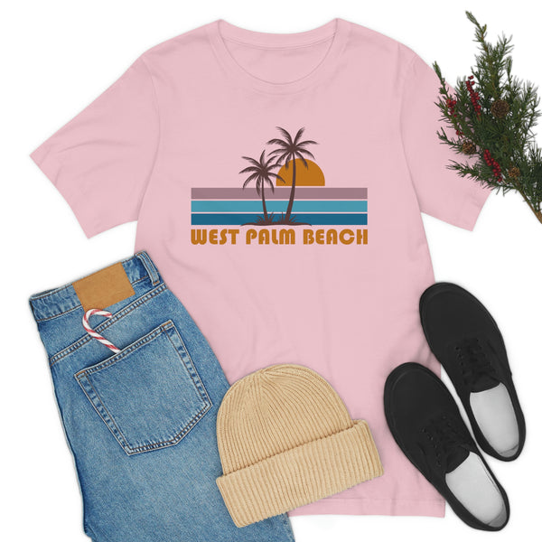 West Palm Beach, Florida T-Shirt - Retro Palm Tree Unisex West Palm Beach Shirt