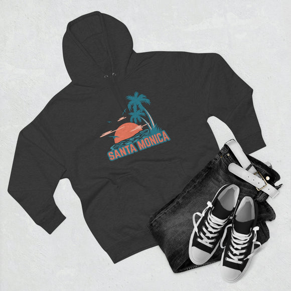Premium Santa Monica, California Hoodie - Palm Tree Unisex Sweatshirt
