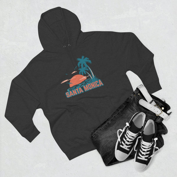 Premium Santa Monica, California Hoodie - Palm Tree Unisex Sweatshirt