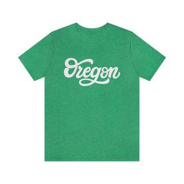 Buy heather-kelly Oregon T-Shirt - Hand Lettered Unisex Oregon Shirt