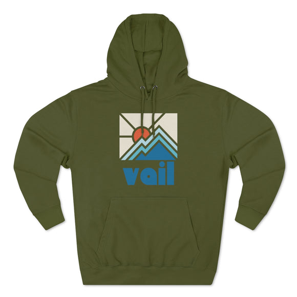 Premium Vail, Colorado Hoodie - Min Mountain Unisex Sweatshirt