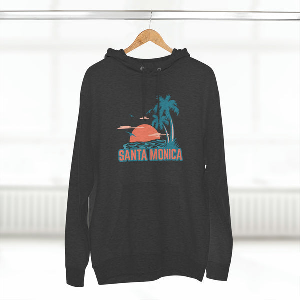 Premium Santa Monica, California Hoodie - Palm Tree Unisex Sweatshirt