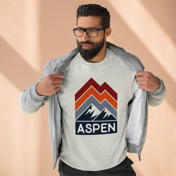 Premium Aspen Sweatshirt - Retro Unisex Premium Crewneck Aspen, Colorado Sweatshirt