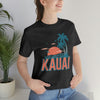 Kauai, Hawaii T-Shirt - Retro Palm Tree & Beach Unisex Kauai Shirt