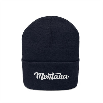 Montana Beanie - Adult Hand Lettered Embroidered Montana Knit Hat - 0