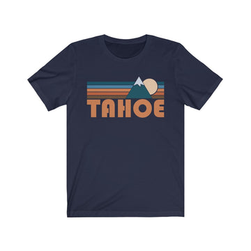 Buy navy Tahoe, California T-Shirt - Retro Mountain Adult Unisex Tahoe T Shirt