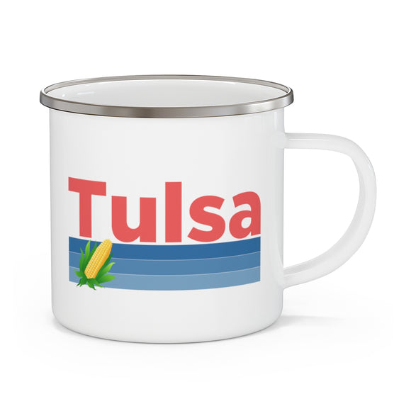 Tulsa, Oklahoma Camp Mug - Retro Corn Tulsa Mug
